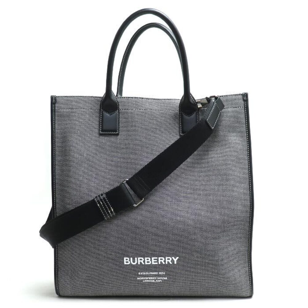 BURBERRY Horseferry Tote Bag Shoulder Gray